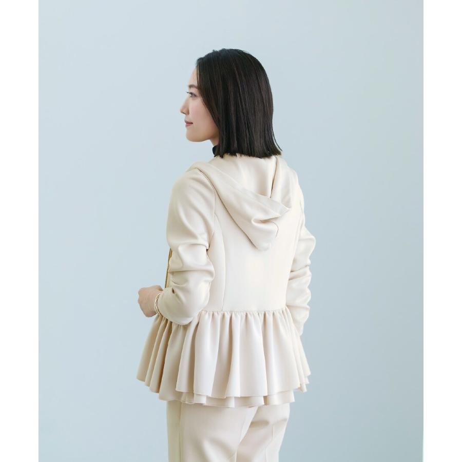 無敵パーカー　洗える　UV CUT　ストレッチ　ハイストレッチダンボール　フリル Emilyan（エミリアン） 【洗える・UVCUT・ストレッチ・接触冷感】ハイ