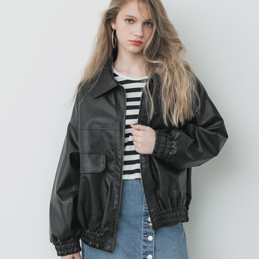 coca（コカ） フェイクレザーオーバーサイズジャケット 全2色 : マルイ
