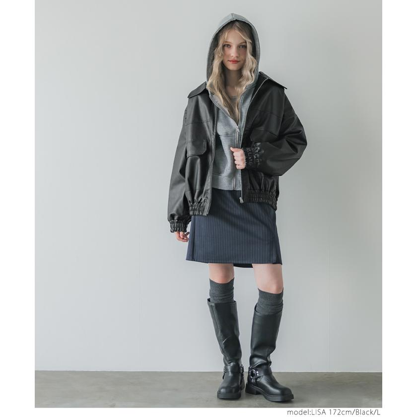 coca（コカ） フェイクレザーオーバーサイズジャケット 全2色 : マルイ