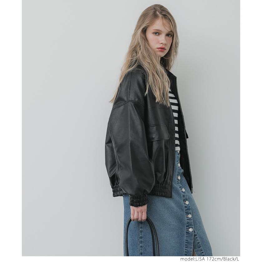 coca（コカ） フェイクレザーオーバーサイズジャケット 全2色 : マルイ