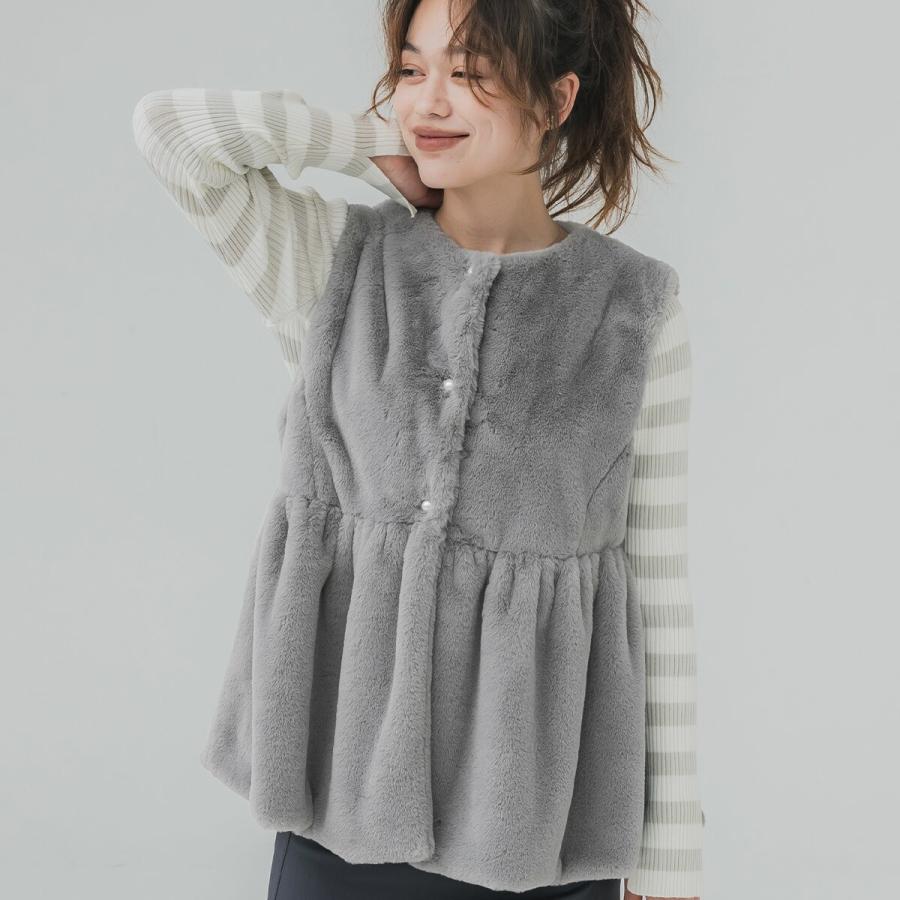 coca（コカ） ファーペプラムベスト 全3色 : マルイ(丸井)Yahoo!店