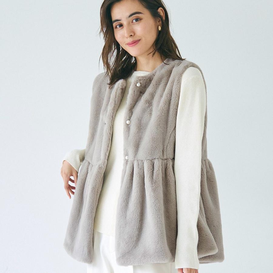 coca（コカ） ファーペプラムベスト 全3色 : マルイ(丸井)Yahoo!店