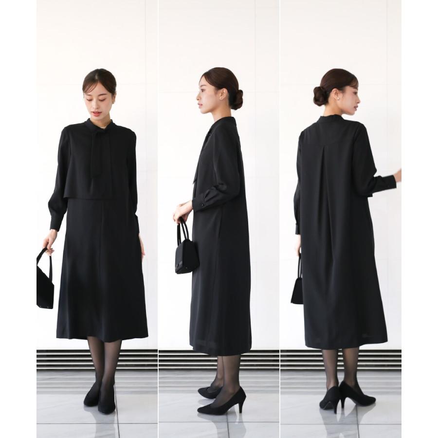 喪服・礼服【洗えるフォーマル】アシンメトリーボウタイデザイン