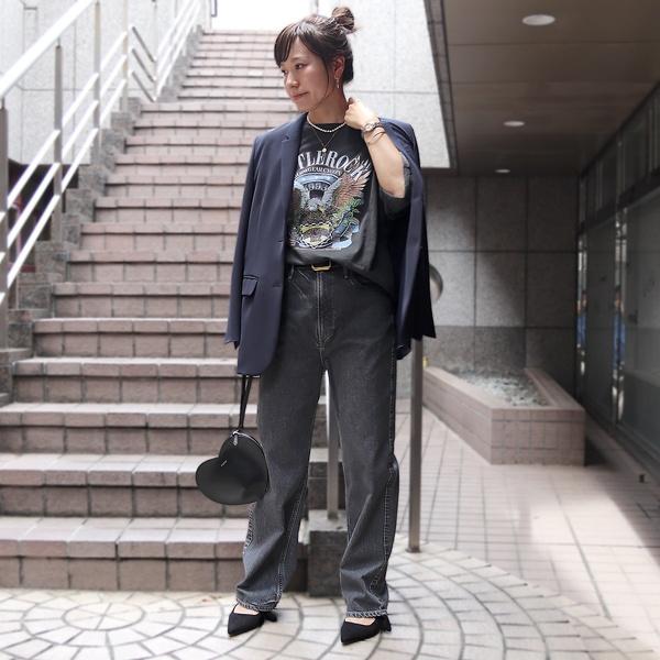 袖スカルフレイム GOOD SPORTS フェード ブラックTシャツ 袖スカル