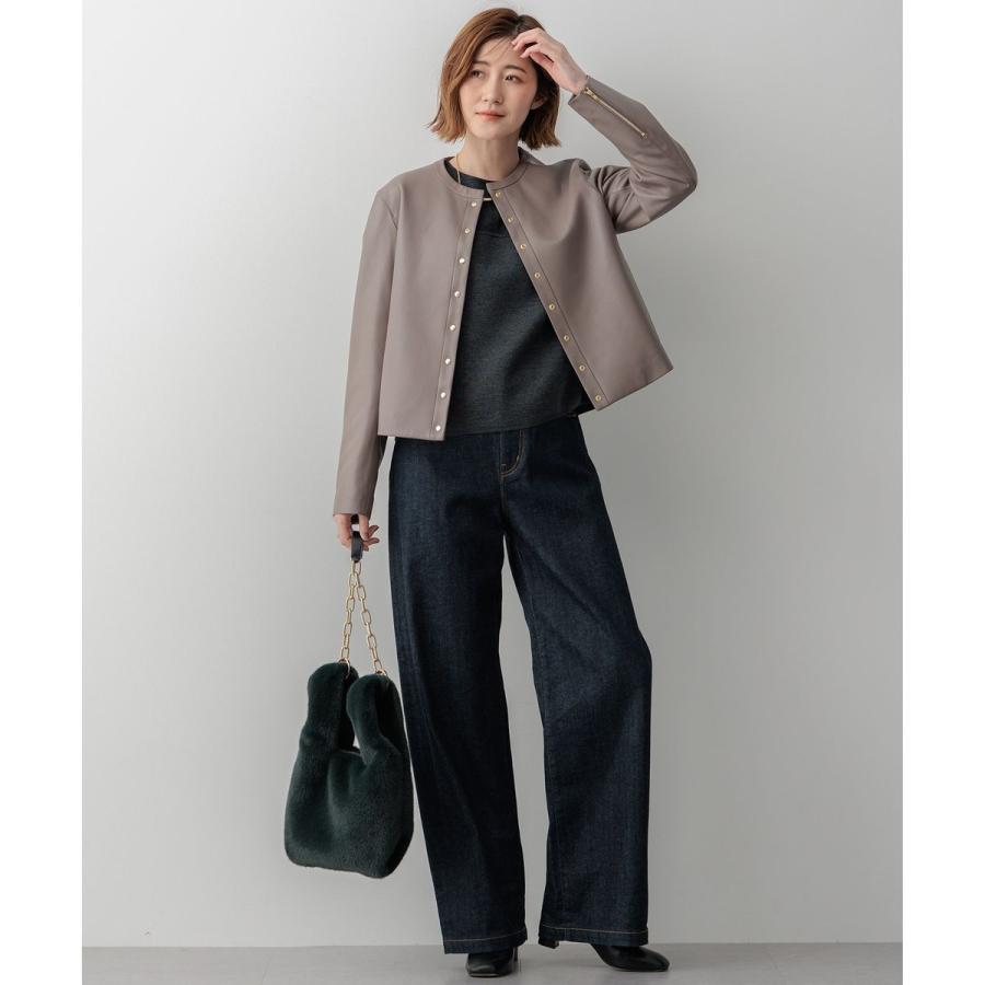 23区　ラムレザー ノーカラージャケット セール】 ラムレザー ノーカラージャケット （ノーカラージャケット