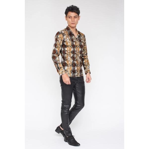 TORNADO MART∴グロッシーパイソンプリントシャツ
