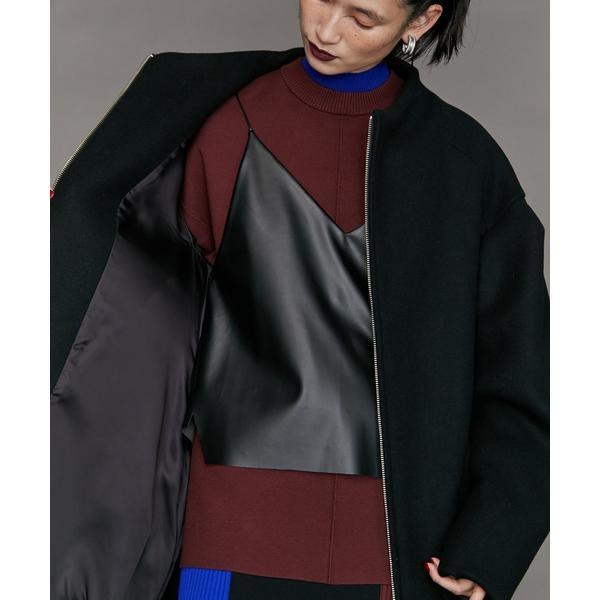 美品☆アンスリードUN3D. BLOCKING P COAT 38 W TRIANGLE TUCK SH OP | UN3D./アンスリード