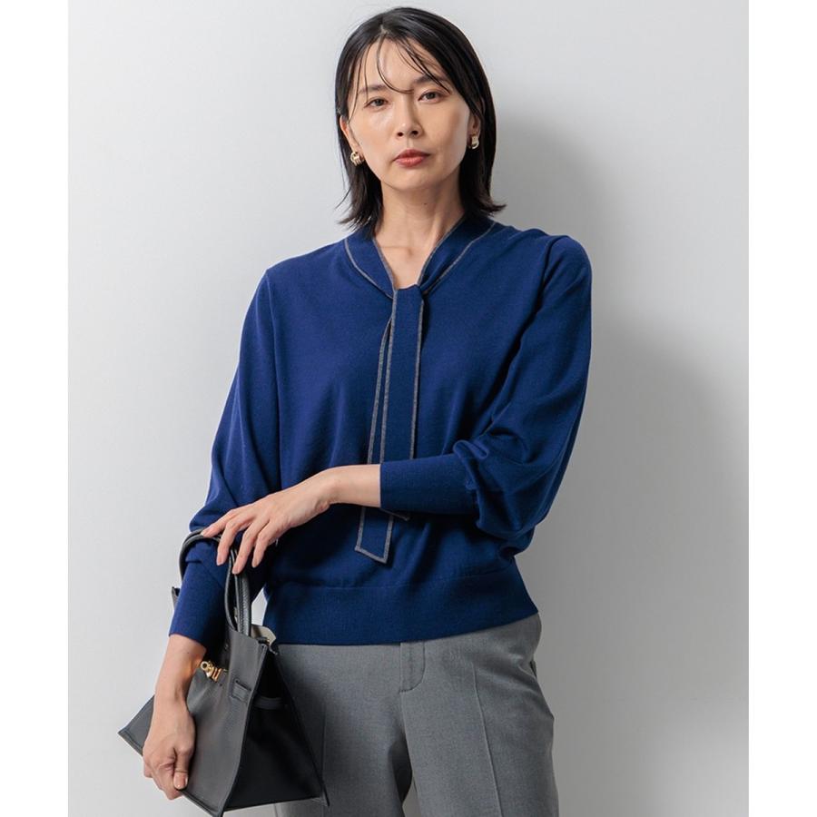 未使用✨23区 25AW今期 【洗える】ウーステッドウール ボウタイニット 40 23区（ニジュウサンク） 【洗える】ウーステッドウール ボウタイ