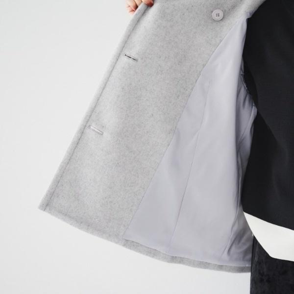 UNTITLED 美品 2WAYウールショートコート グレー UNTITLED（アンタイトル） 【日本製】2WAYウールショートコート