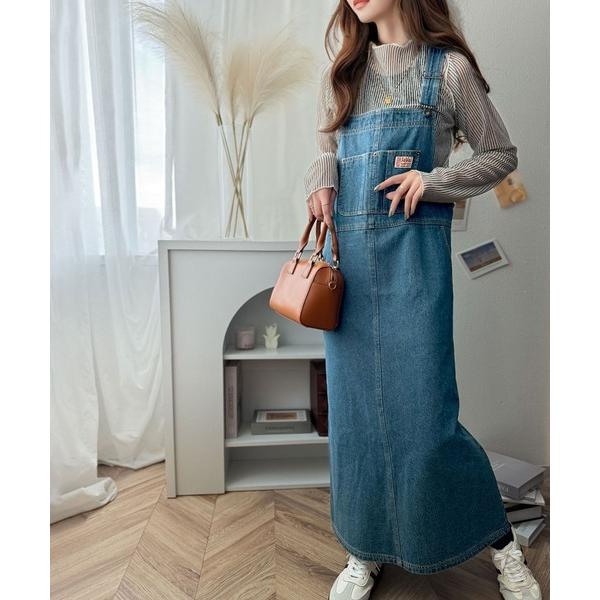 Javaジャバコラボ》大人カジュアル。綿100%ペインターロングデニム