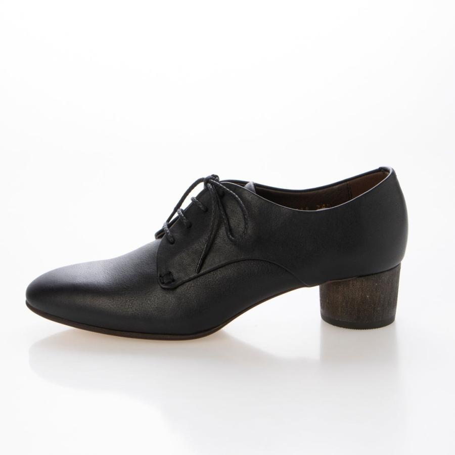SAYA 24秋冬新作4cm本革プレーントウレースアップパンプス