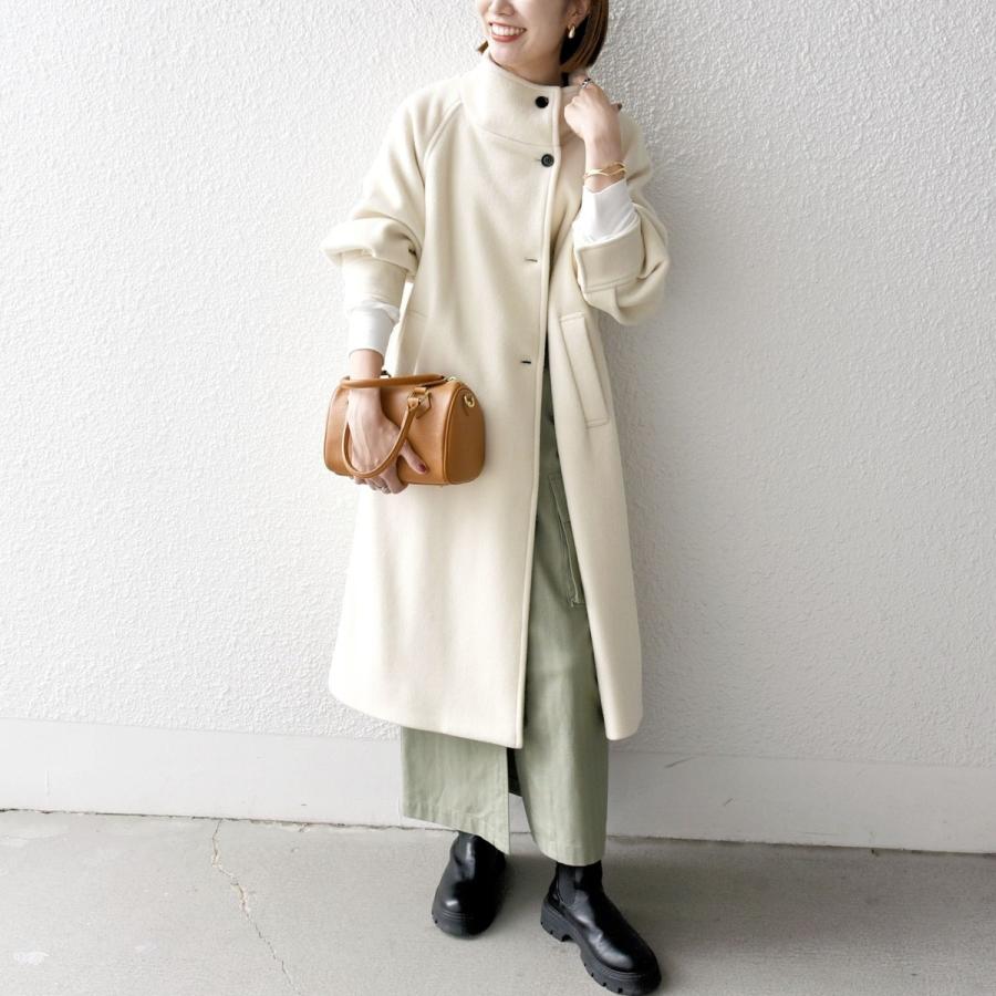 SHIPS any any: ノンミュールジングウール スタンドネック ロング