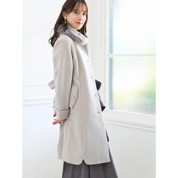 アボカド様HIPLYウール100%ファー付きロングコート 新品 HYKE ハイク FAUX SHEARLING COAT ファーシャーリング