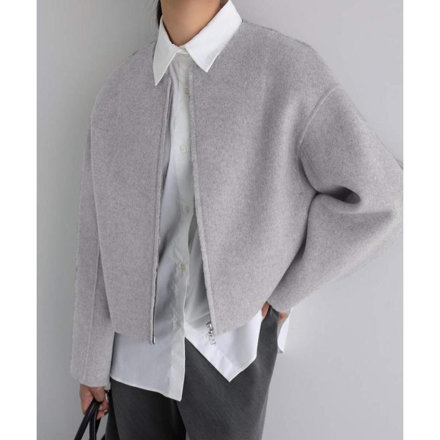 andme リバー ジップ ノーカラー ショート コート evernavy エバー 
