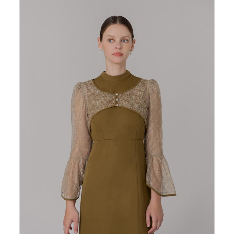 花柄レースパールショートボレロスリットIラインドレス : マルイ(丸井