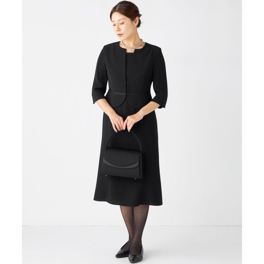 【ストレッチ/前開きワンピース】平二重 ジャケット+ワンピースの画像