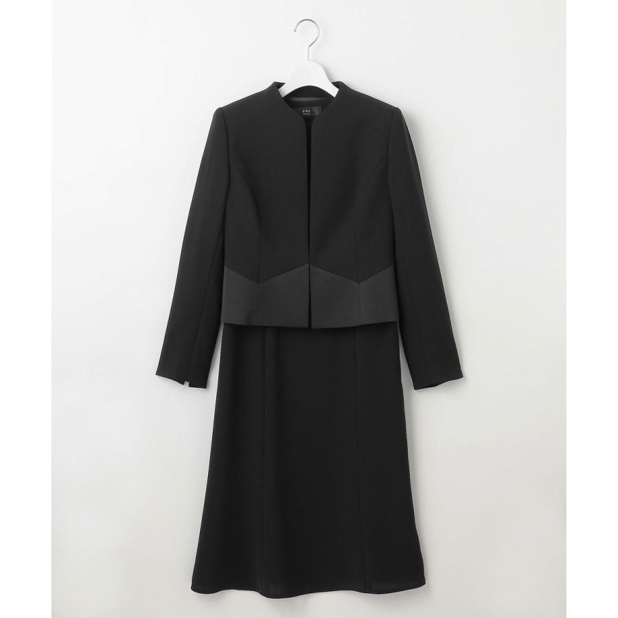 【ストレッチ/前開きワンピース】平二重 ジャケット+ワンピースの画像