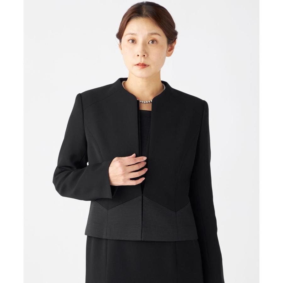 【ストレッチ/前開きワンピース】平二重 ジャケット+ワンピースの画像