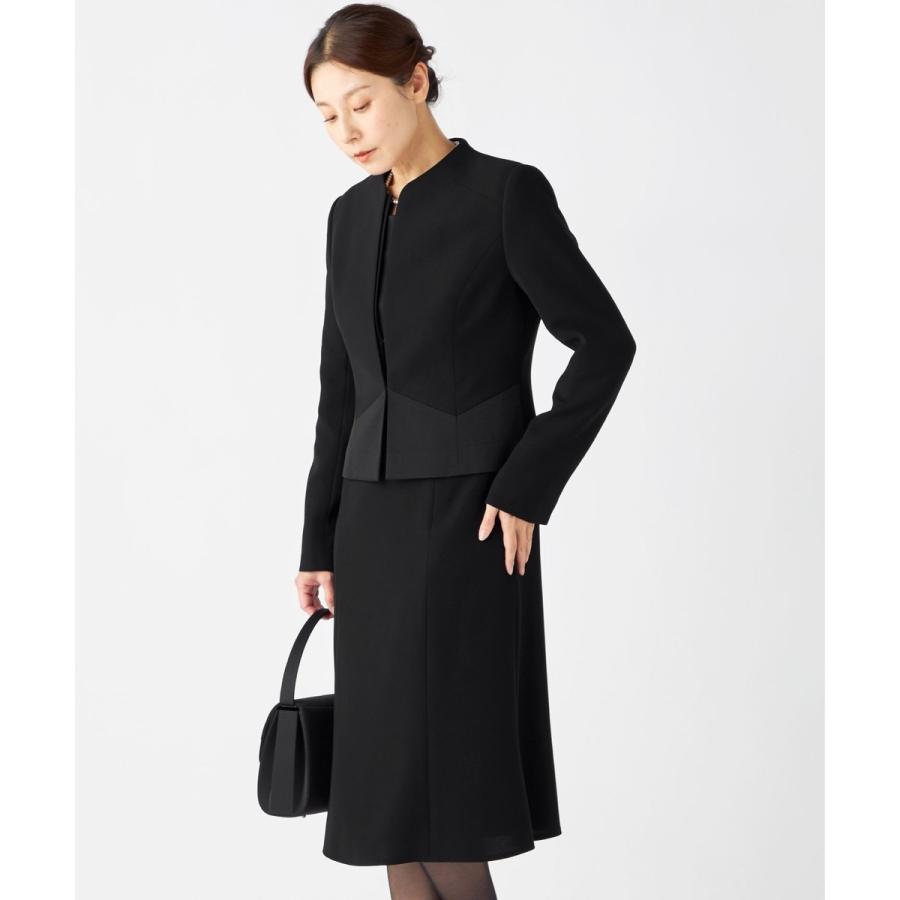 【ストレッチ/前開きワンピース】平二重 ジャケット+ワンピースの画像