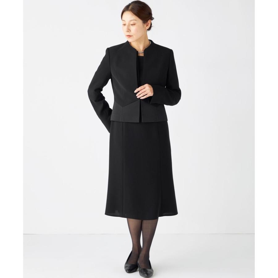 【ストレッチ/前開きワンピース】平二重 ジャケット+ワンピースの画像