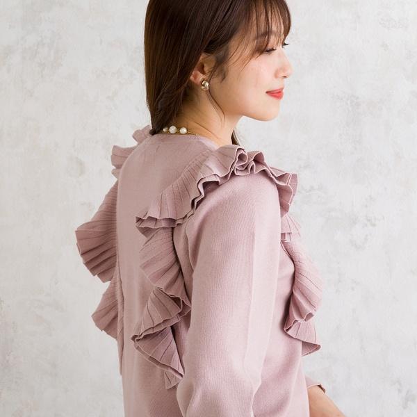 pipi　ローズティアラ　新品　ダブルフリルニット　46 ダブルフリルニットプルオーバー 51136315｜【アリノマ】大きいサイズ