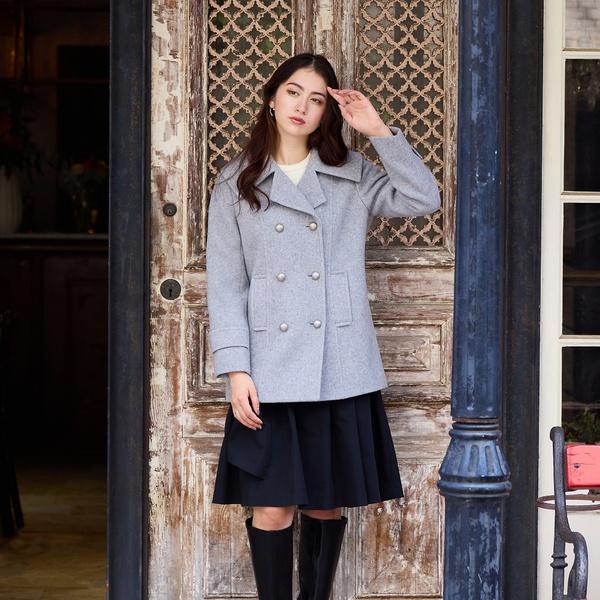 ウールピーコート ウール ピーコート (ネイビー) - メンズ, ウール