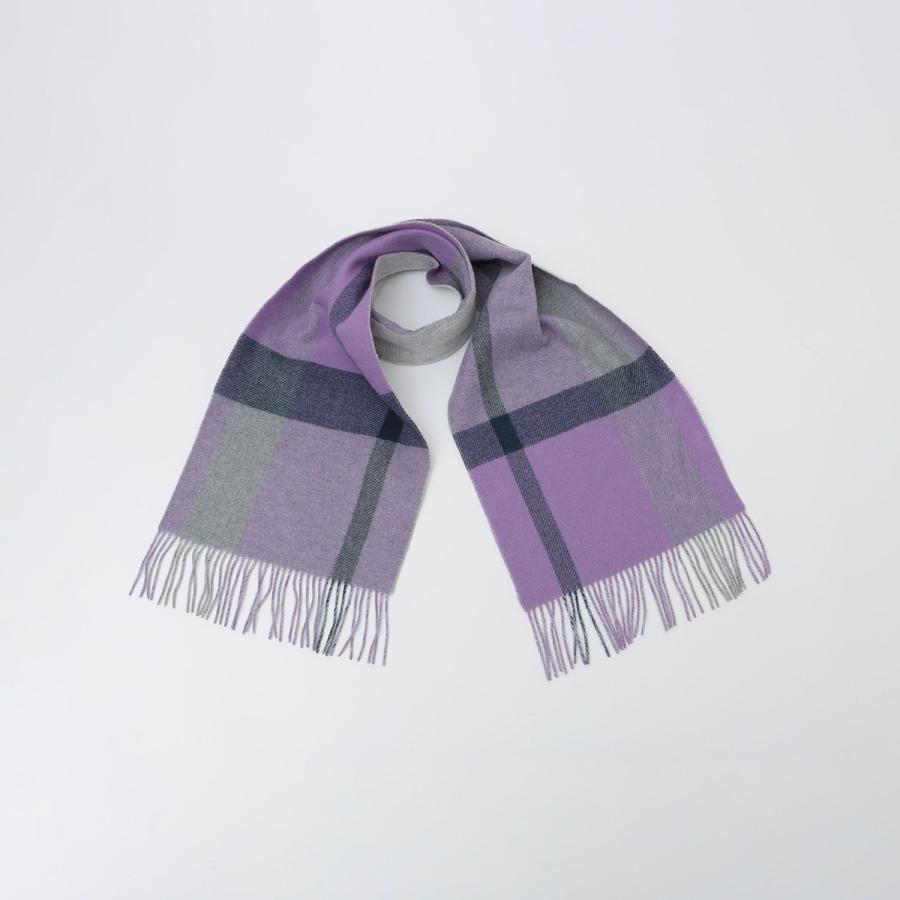 【未使用】　カシミヤ　チェック柄　マフラー SHIPS SHIPS（シップス） マフラー ストール チェック カシミヤ リバーシブル