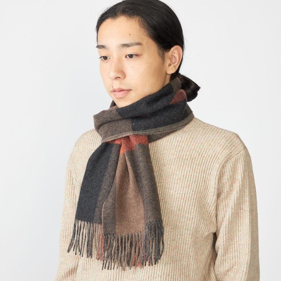 SHIPS（シップス） SHIPS: チェック カシミヤ ダブルフェイス マフラー