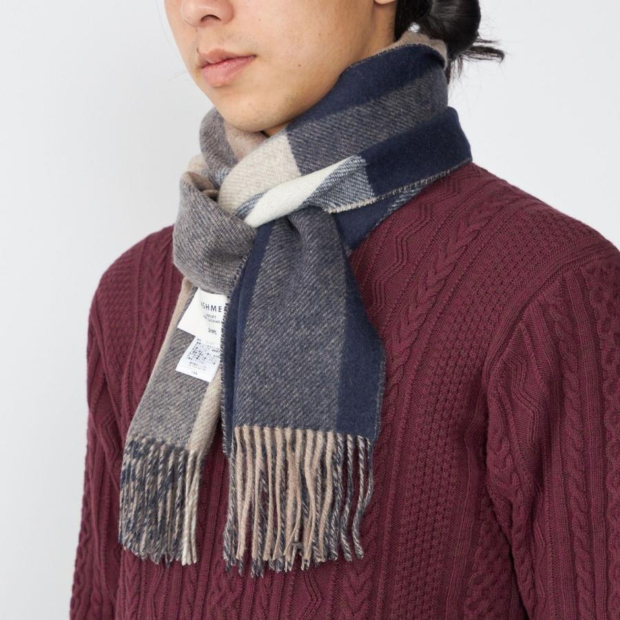 SHIPS（シップス） SHIPS: チェック カシミヤ ダブルフェイス マフラー