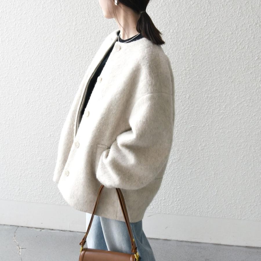 SHIPS any 《一部追加予約》SHIPS any: シャギー ノーカラー コクーン