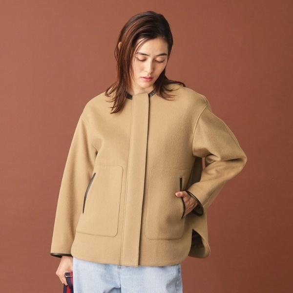 美品　DRESSTERIOR レザーパイピングブルゾン DRESSTERIOR 【ウール混】レザー調パイピングブルゾン : マルイ