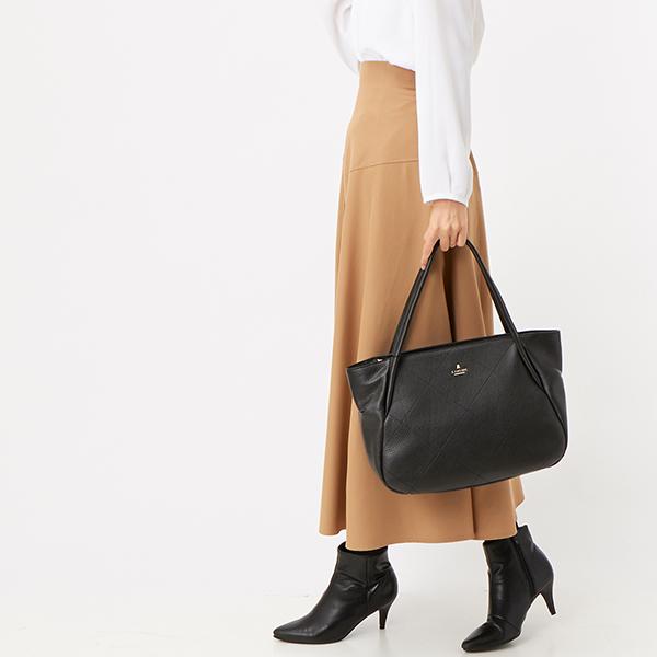 LANVIN エンベリッシュハンドルジップトートバッグ