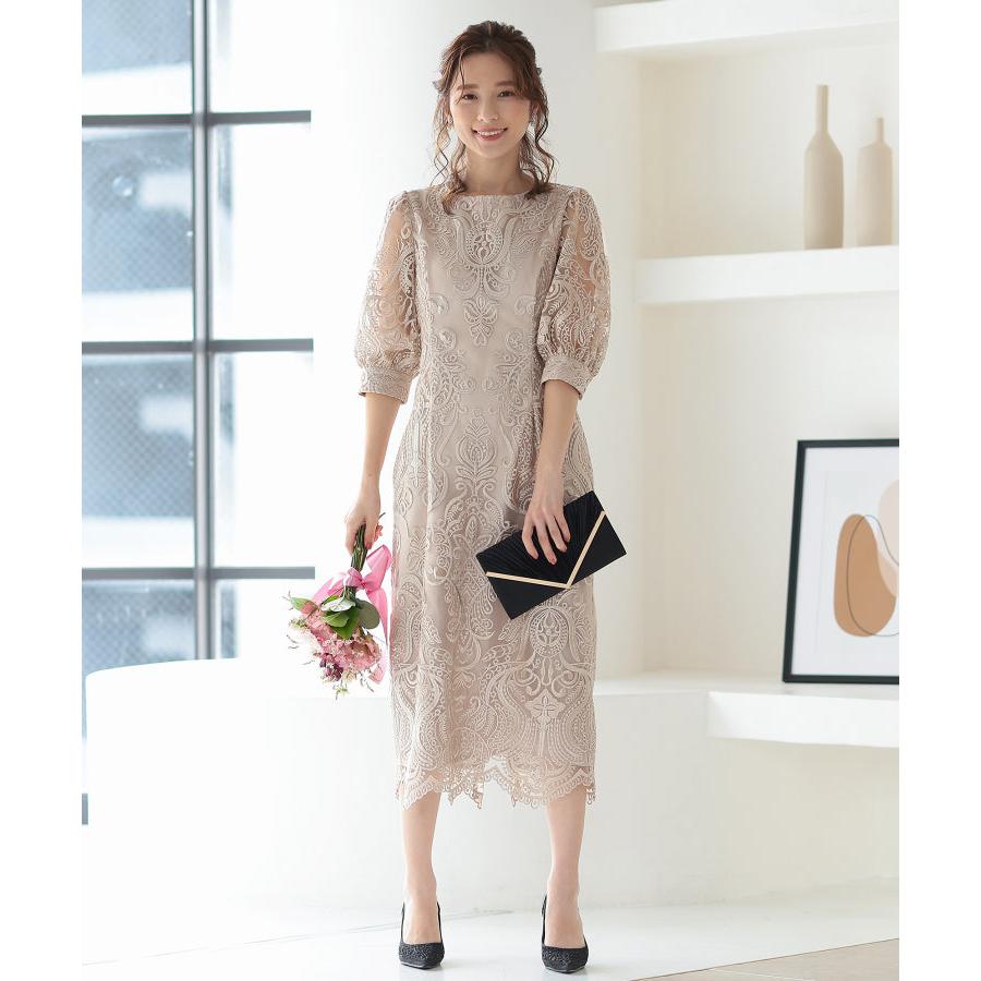 結婚式・二次会・セレモニーシーン対応 総レースワンピース パーティー