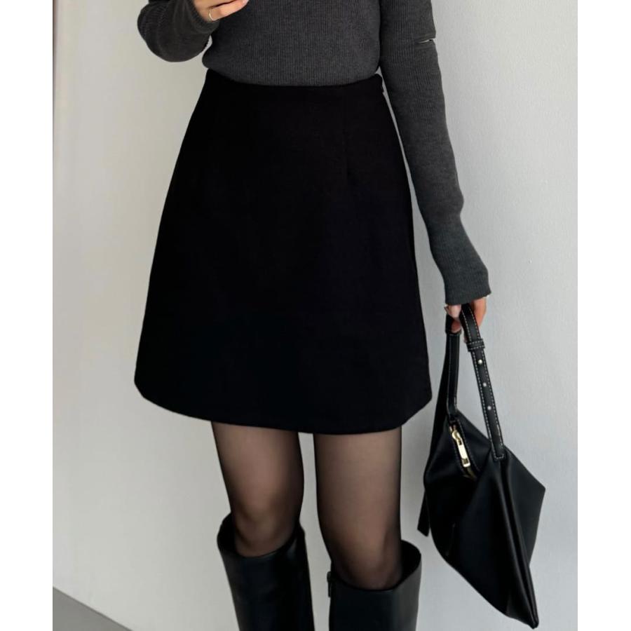 callautia ウールライク起毛ミニスカート（インナーパンツ付き