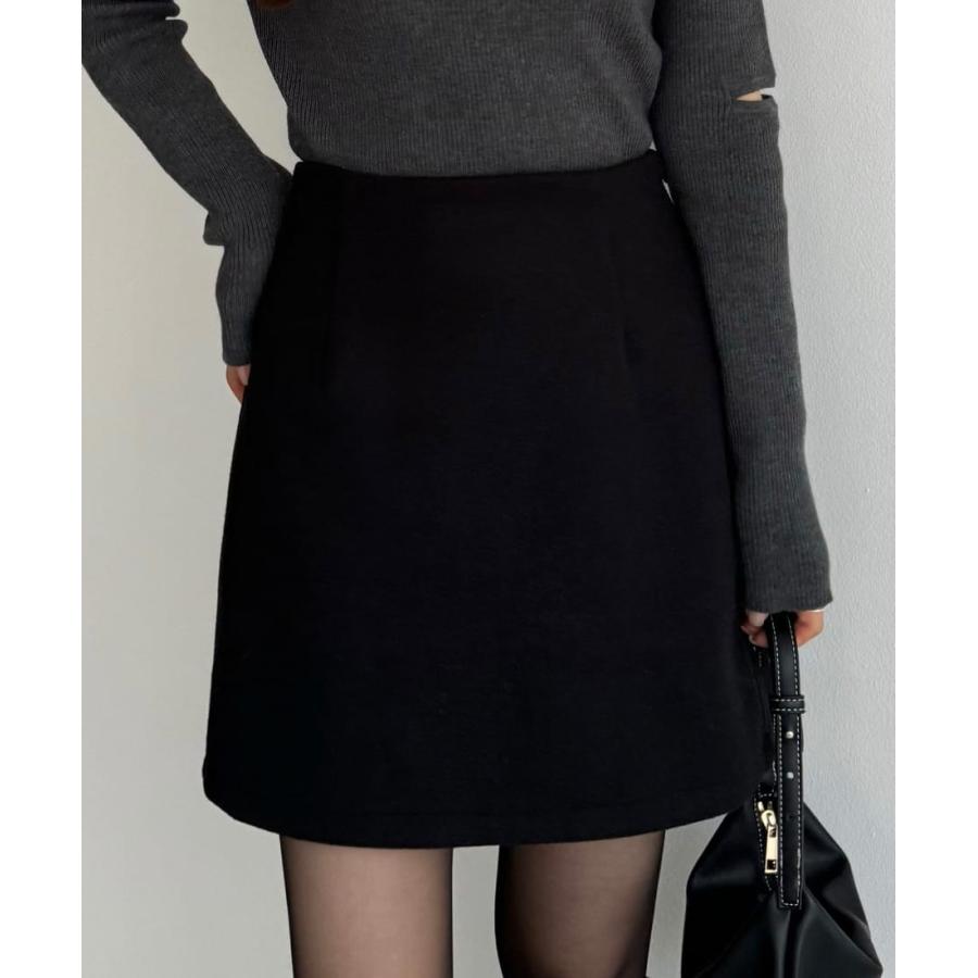 callautia ウールライク起毛ミニスカート（インナーパンツ付き