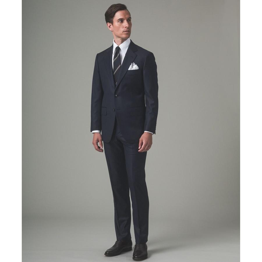 【Loro Piana Fabric】365 通年スーツ(ネイビー×ストライプ)の画像