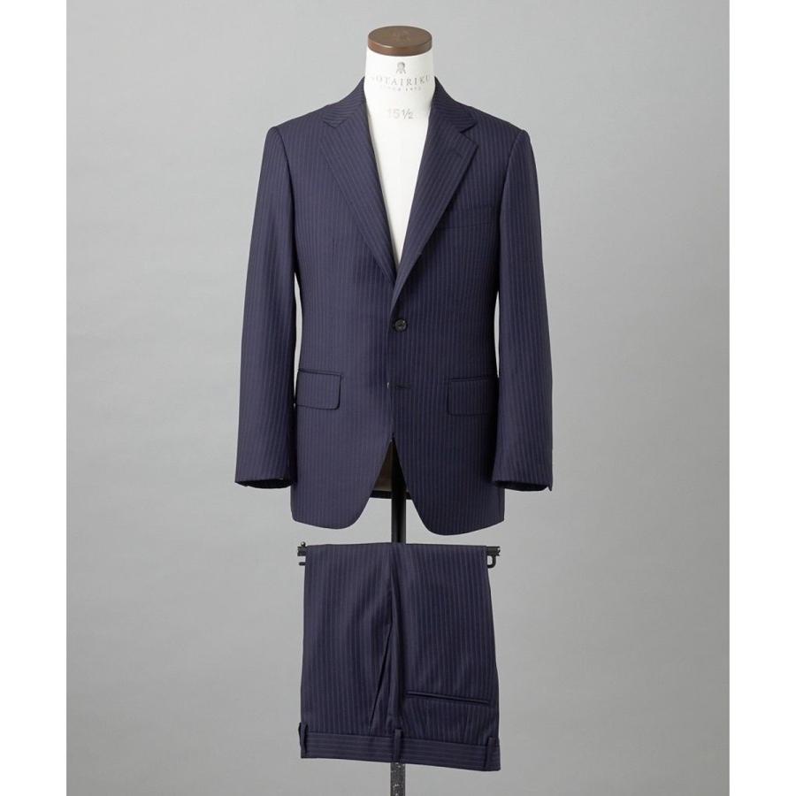 【Loro Piana Fabric】365 通年スーツ(ネイビー×ストライプ)の画像