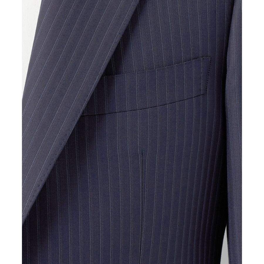 【Loro Piana Fabric】365 通年スーツ(ネイビー×ストライプ)の画像