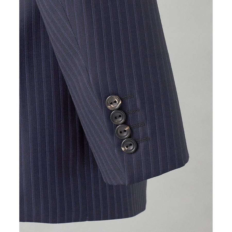 【Loro Piana Fabric】365 通年スーツ(ネイビー×ストライプ)の画像