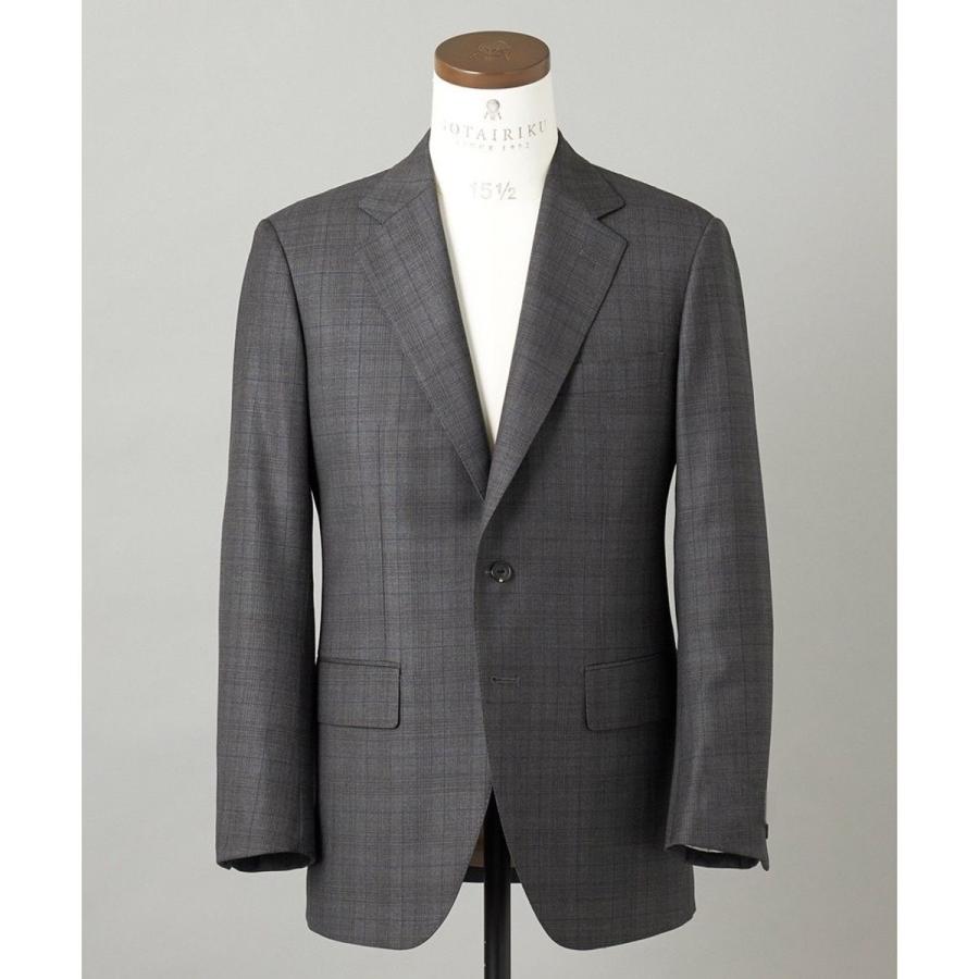 【Loro Piana Fabric】365 通年スーツ(グレーー×格子)の画像