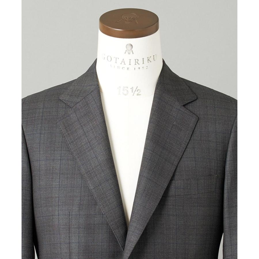 【Loro Piana Fabric】365 通年スーツ(グレーー×格子)の画像
