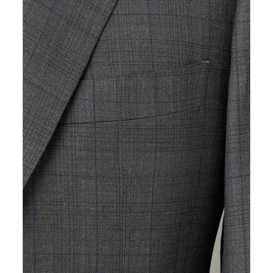 【Loro Piana Fabric】365 通年スーツ(グレーー×格子)の画像