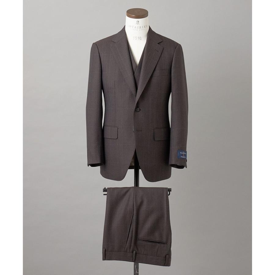 【ZEGNA/ゼニア】ISLANDFLEECE/アイランドフリース 3ピーススーツ（ブラウン×格子）の画像