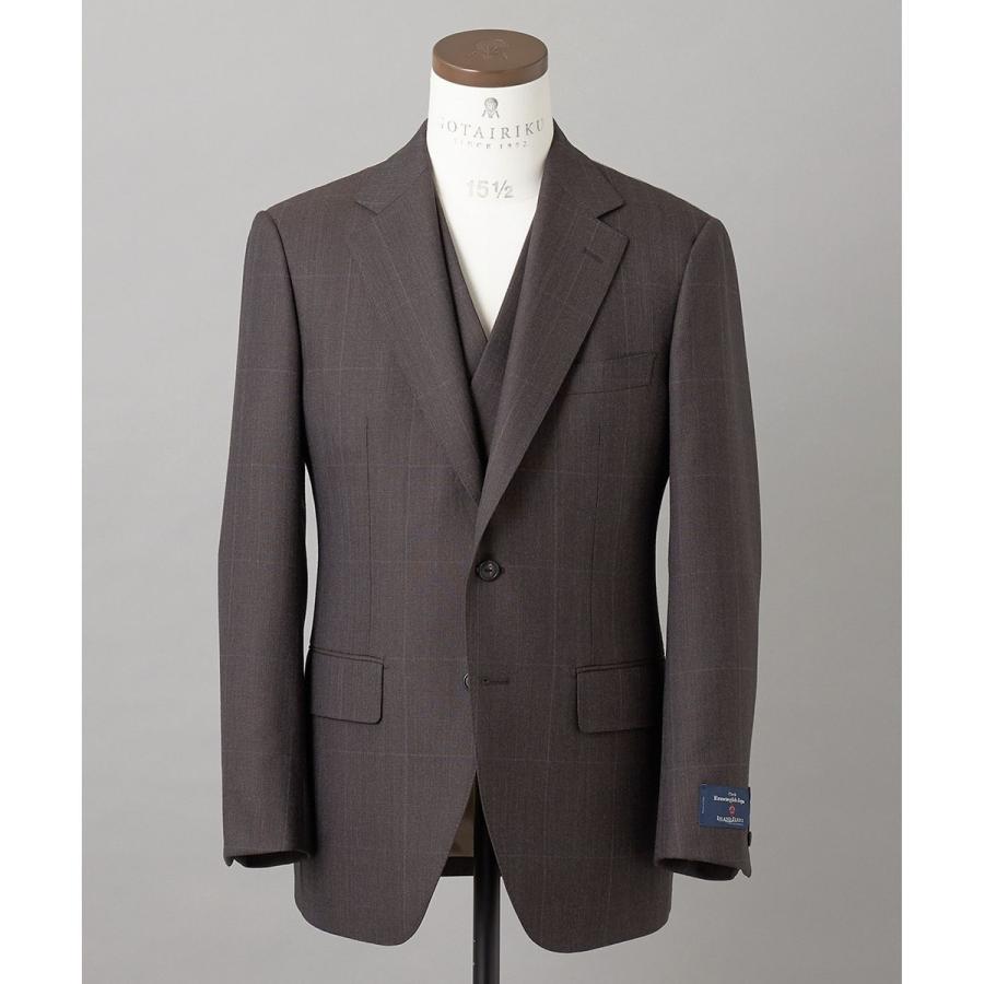 【ZEGNA/ゼニア】ISLANDFLEECE/アイランドフリース 3ピーススーツ（ブラウン×格子）の画像