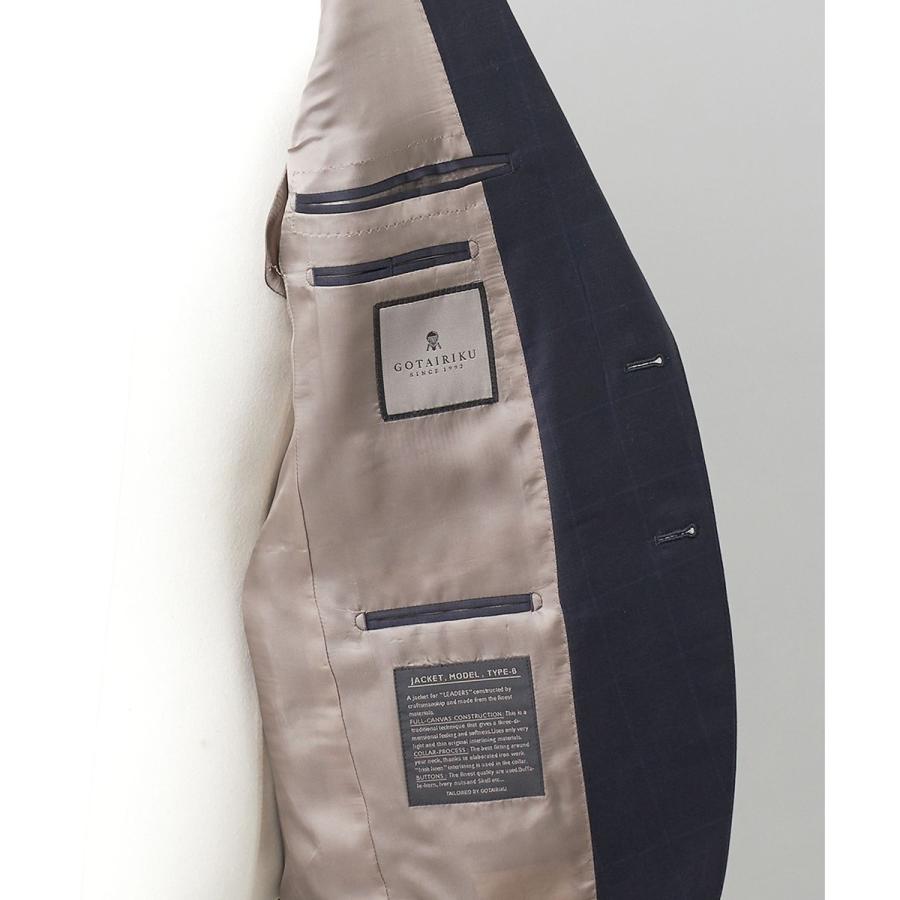 【Loro Piana Fabric】365 通年スーツ(ネイビー×格子)の画像