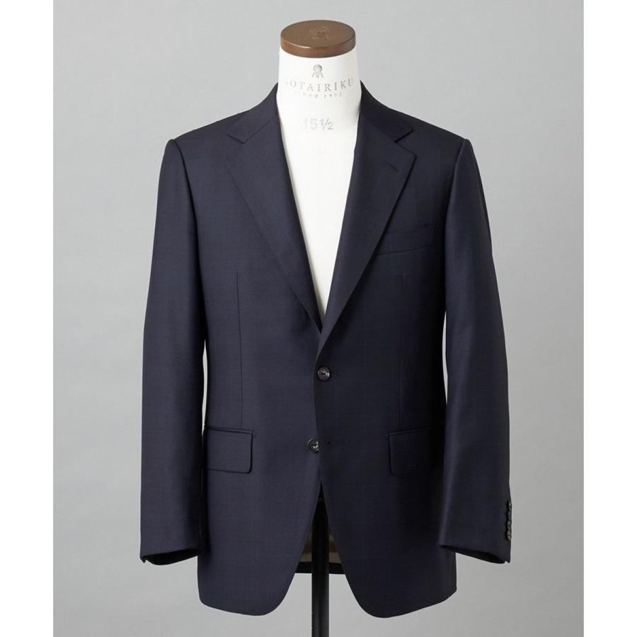 【Loro Piana Fabric】365 通年スーツ(ネイビー×格子)の画像