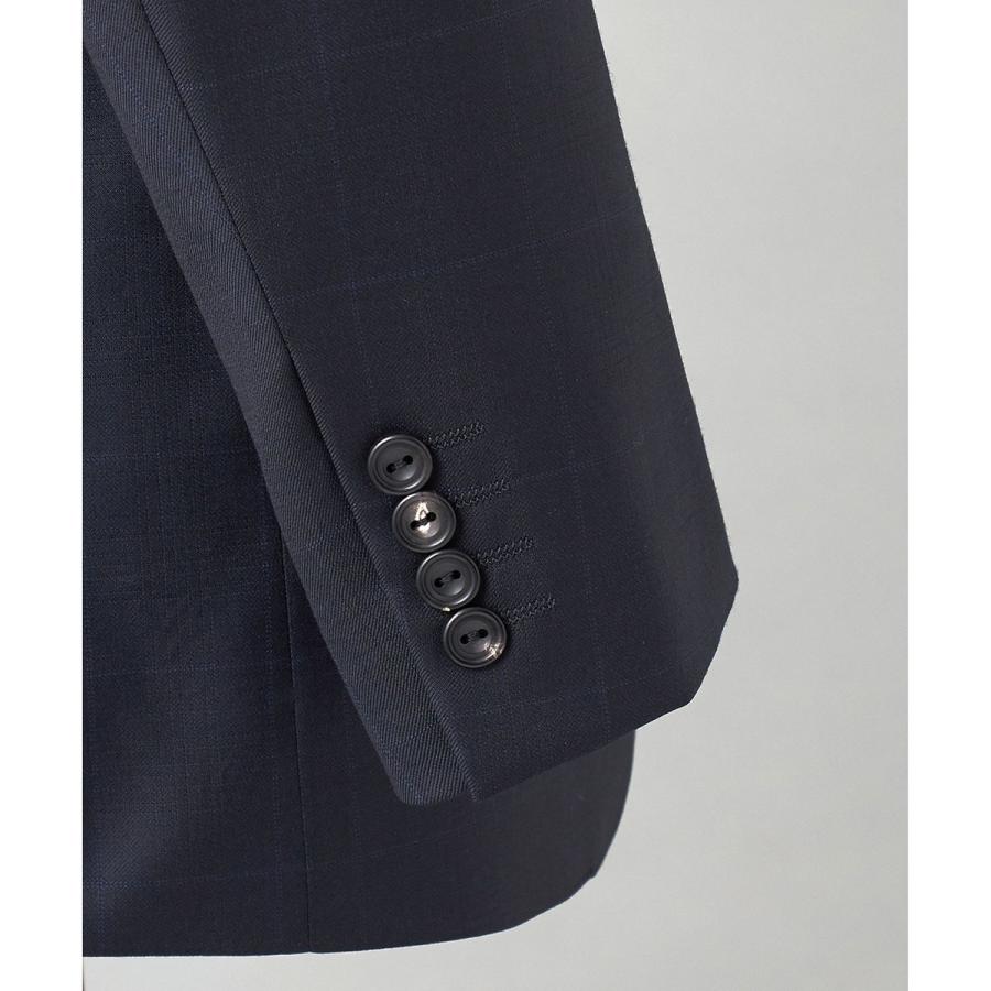 【Loro Piana Fabric】365 通年スーツ(ネイビー×格子)の画像