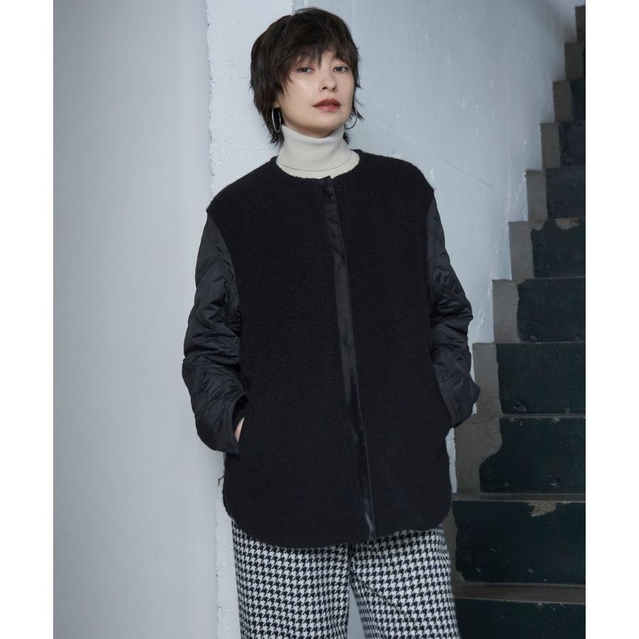 icb【リバーシブル着用可能】 ラミネートパイルキルト ミドル丈コート ICB 【リバーシブル着用可能】 ラミネートパイルキルト ミドル丈コート