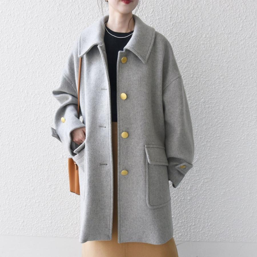 SHIPS any any: ノンミュールジングウール ステンカラー ミディ コート