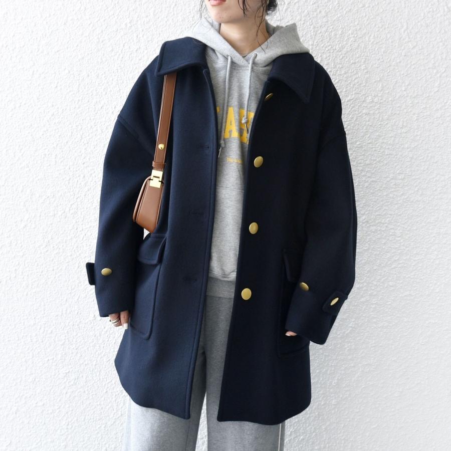 SHIPS any any: ノンミュールジングウール ステンカラー ミディ コート